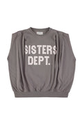 Fitted Sleeveless T-Shirt Grey – "Sisters Dept" Print