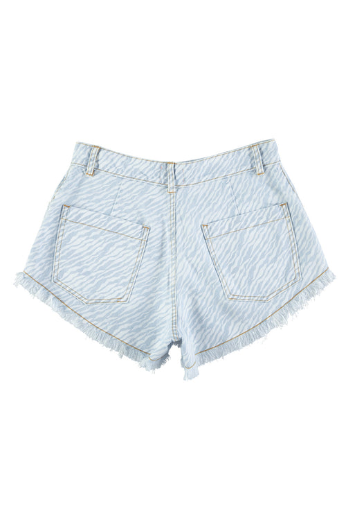 Shorts w/ Fringes – Zebra Print
