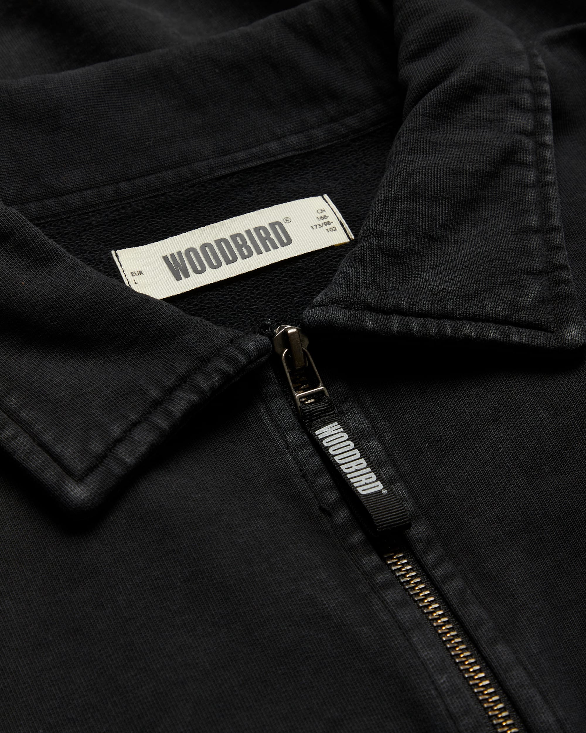 Loke washed zip polo - Black