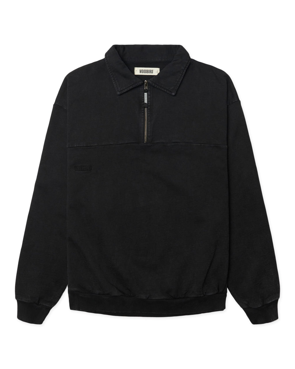 Loke washed zip polo - Black