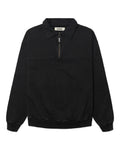 Loke washed zip polo - Black
