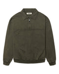 Loke washed zip polo - Dark olive