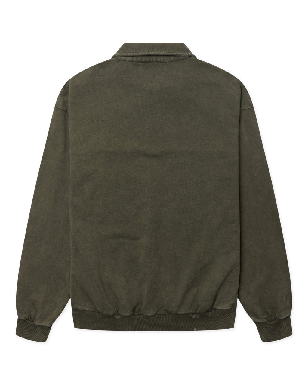Loke washed zip polo - Dark olive