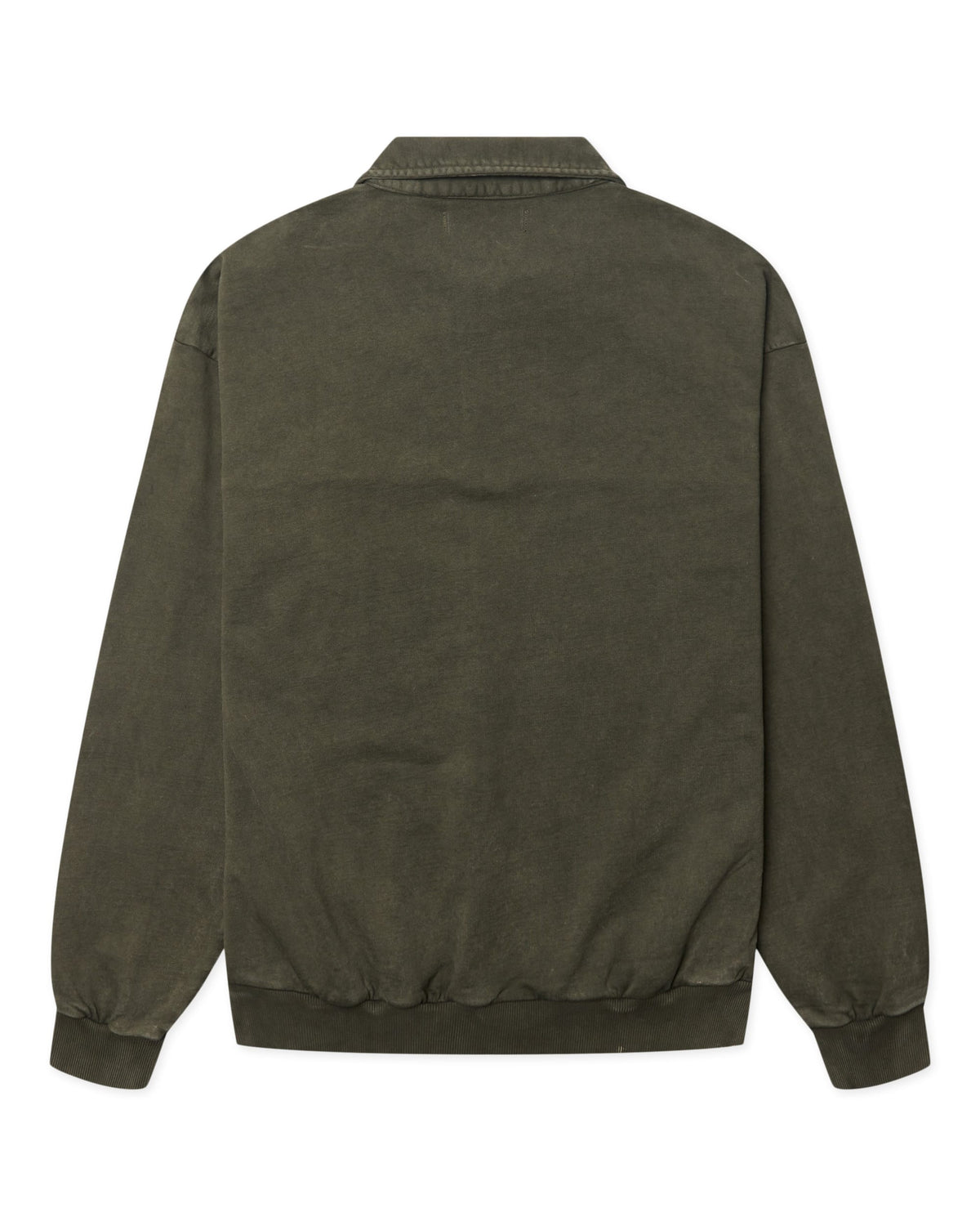 Loke washed zip polo - Dark olive