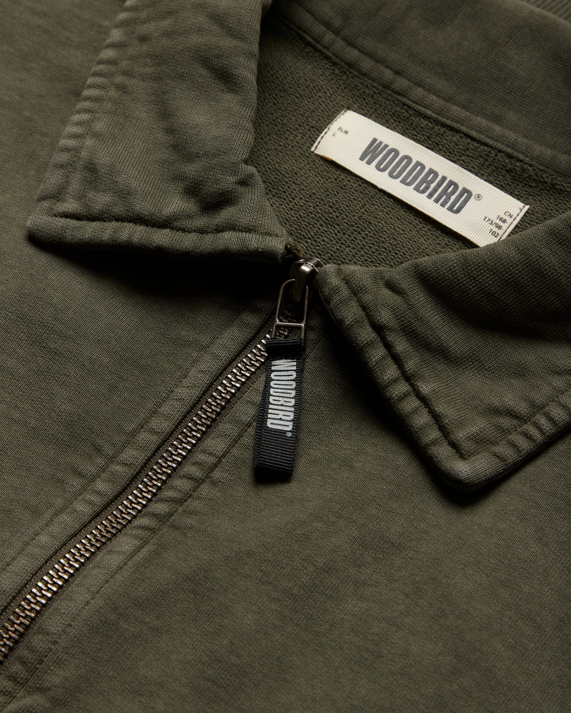 Loke washed zip polo - Dark olive