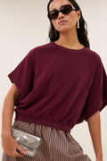 Nuki slub top - Burgundy