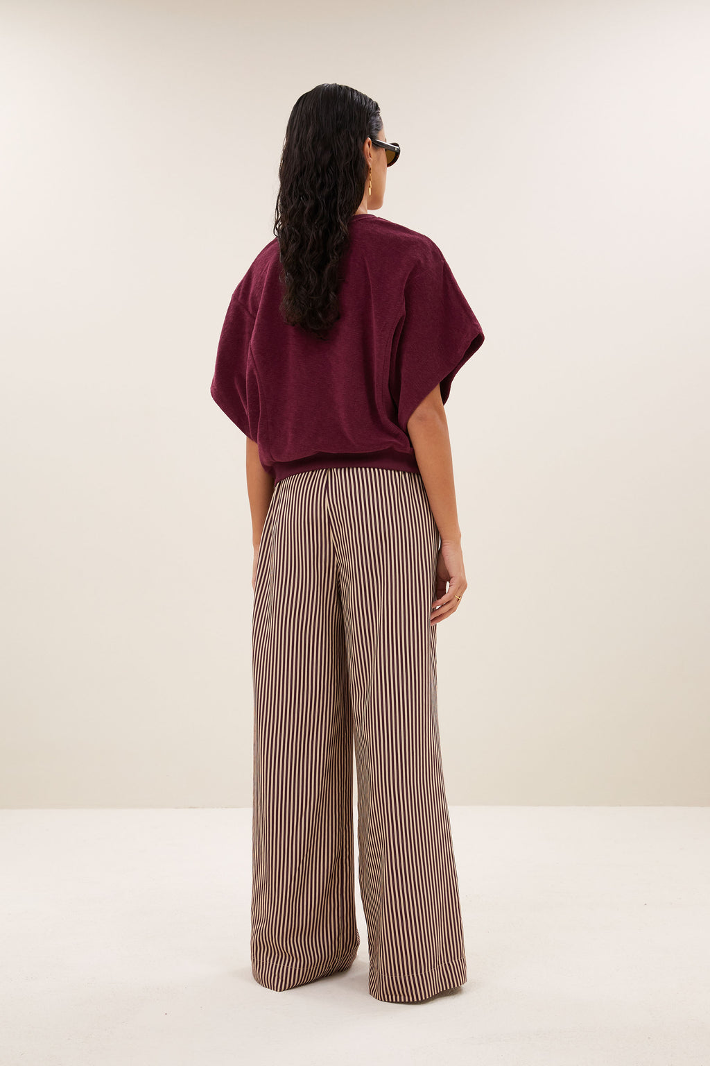 Nuki slub top - Burgundy