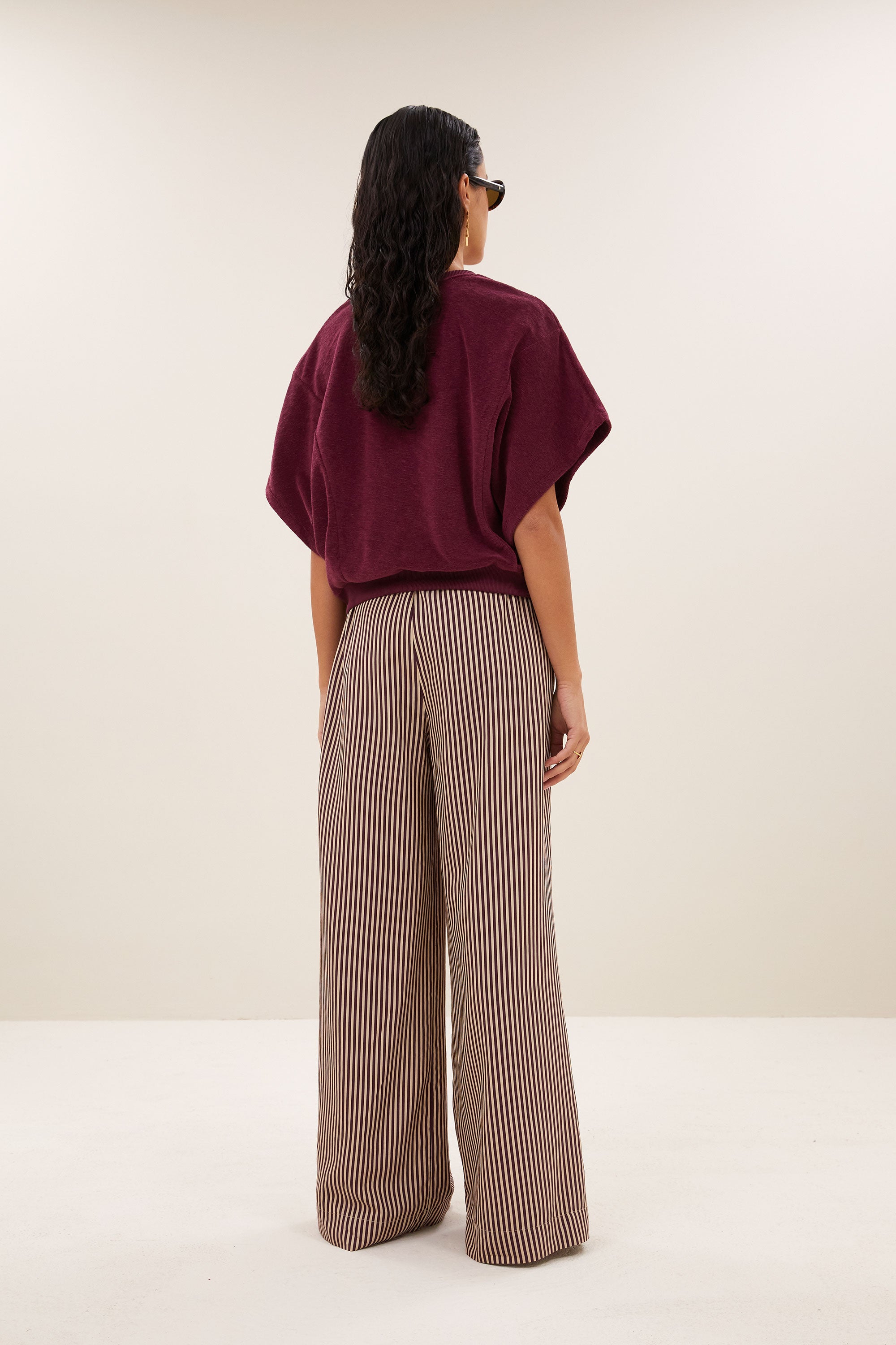 Nuki slub top - Burgundy
