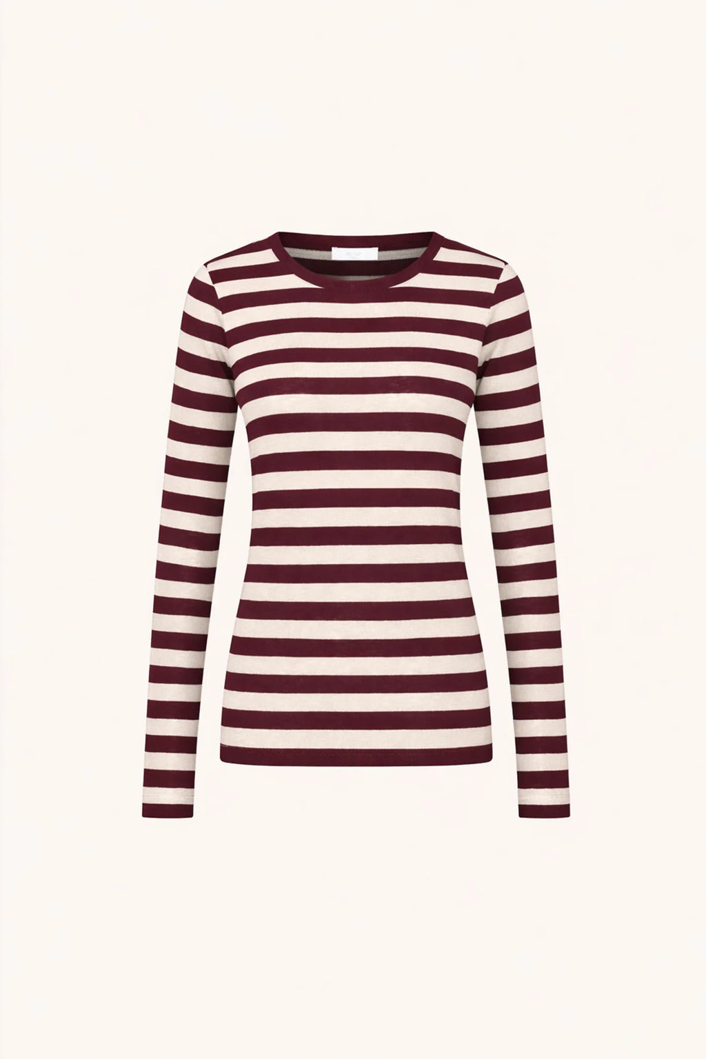 Basic longsleeve stripe top - burgundy crush