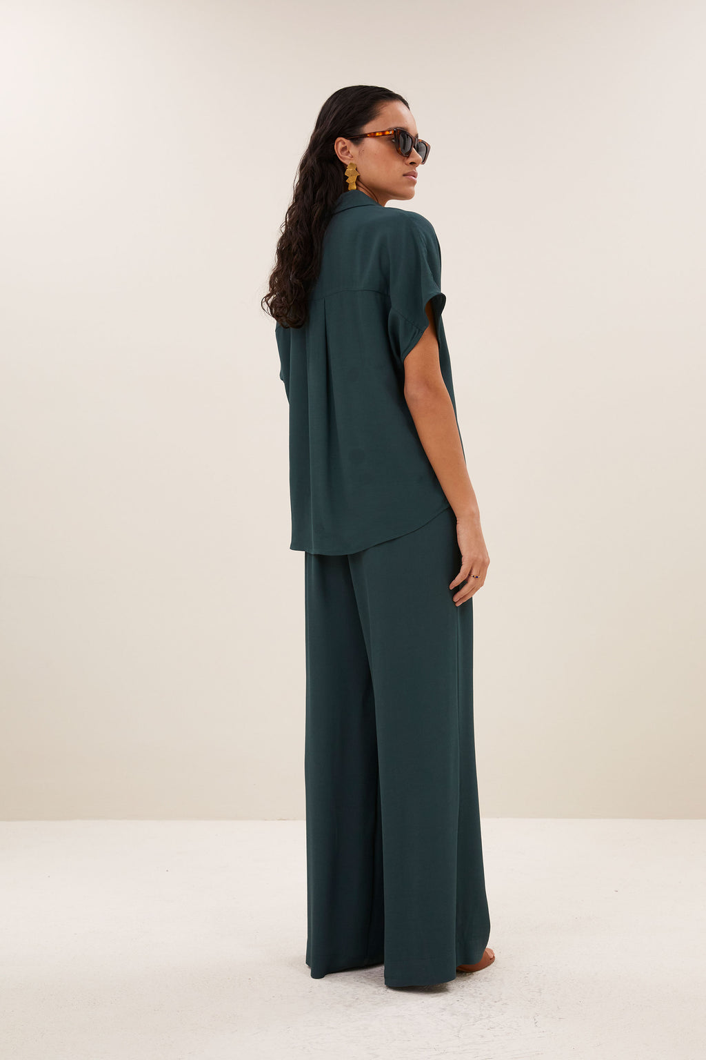 Benji Viscose pants - Dried basil