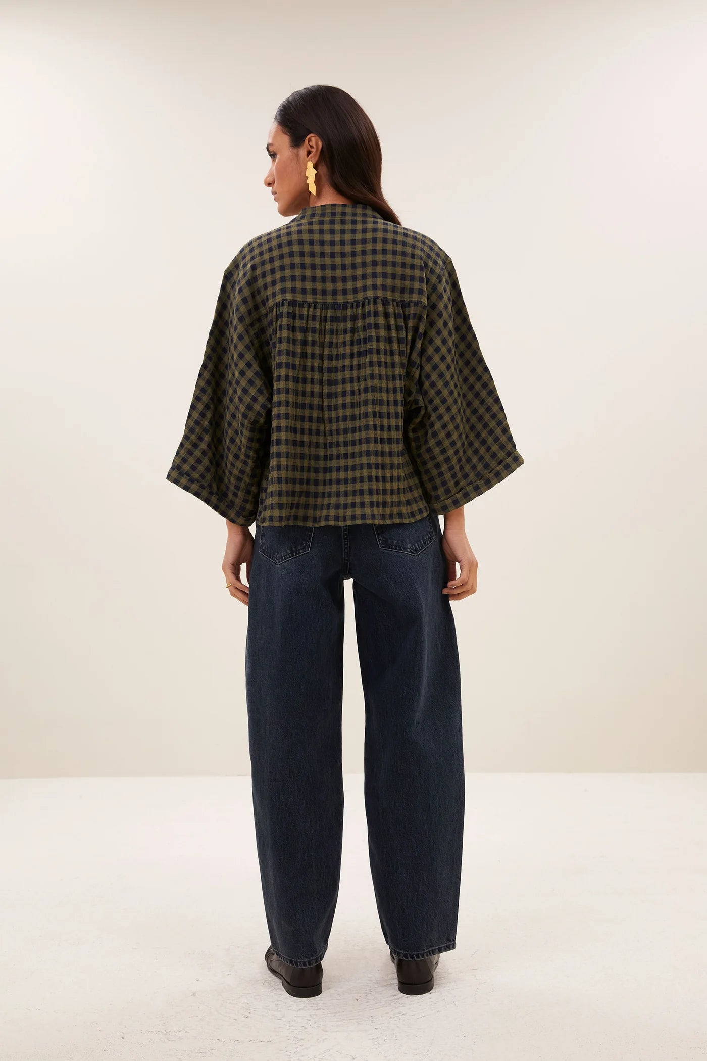 Jess blouse - Olive check