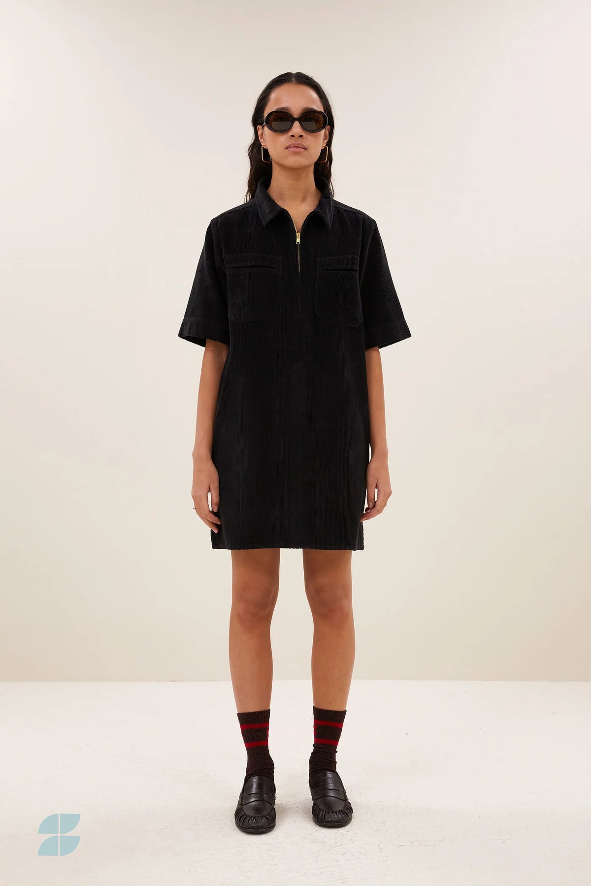 Philipe cord dress - Black