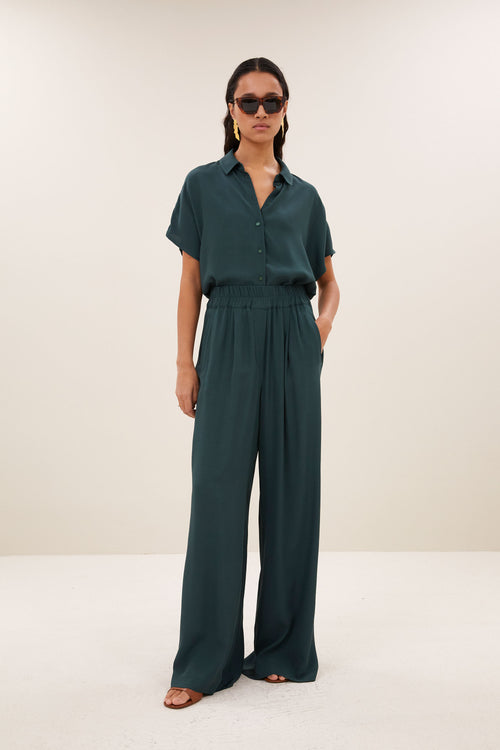 Benji Viscose pants - Dried basil