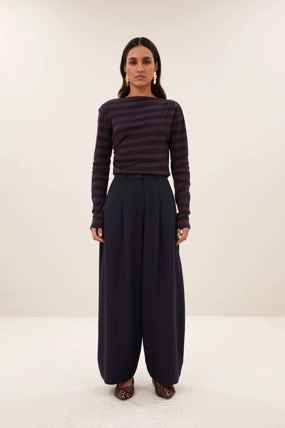Frida copper stripe pants