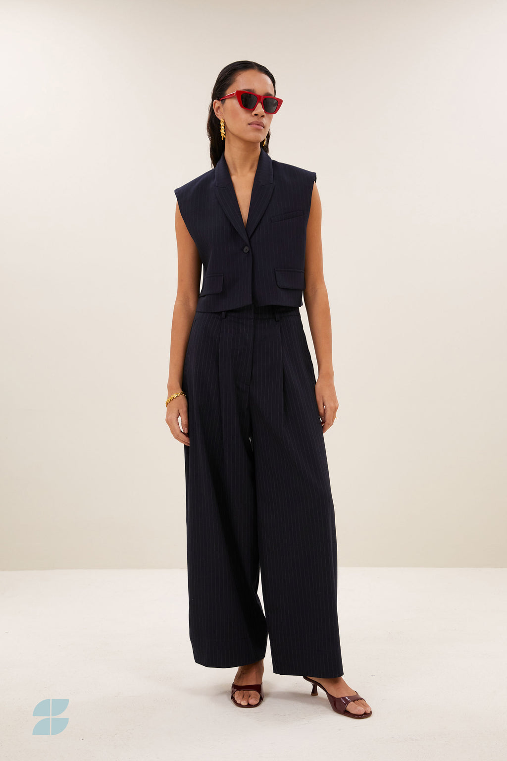 Frida pinstripe pants - Midnight