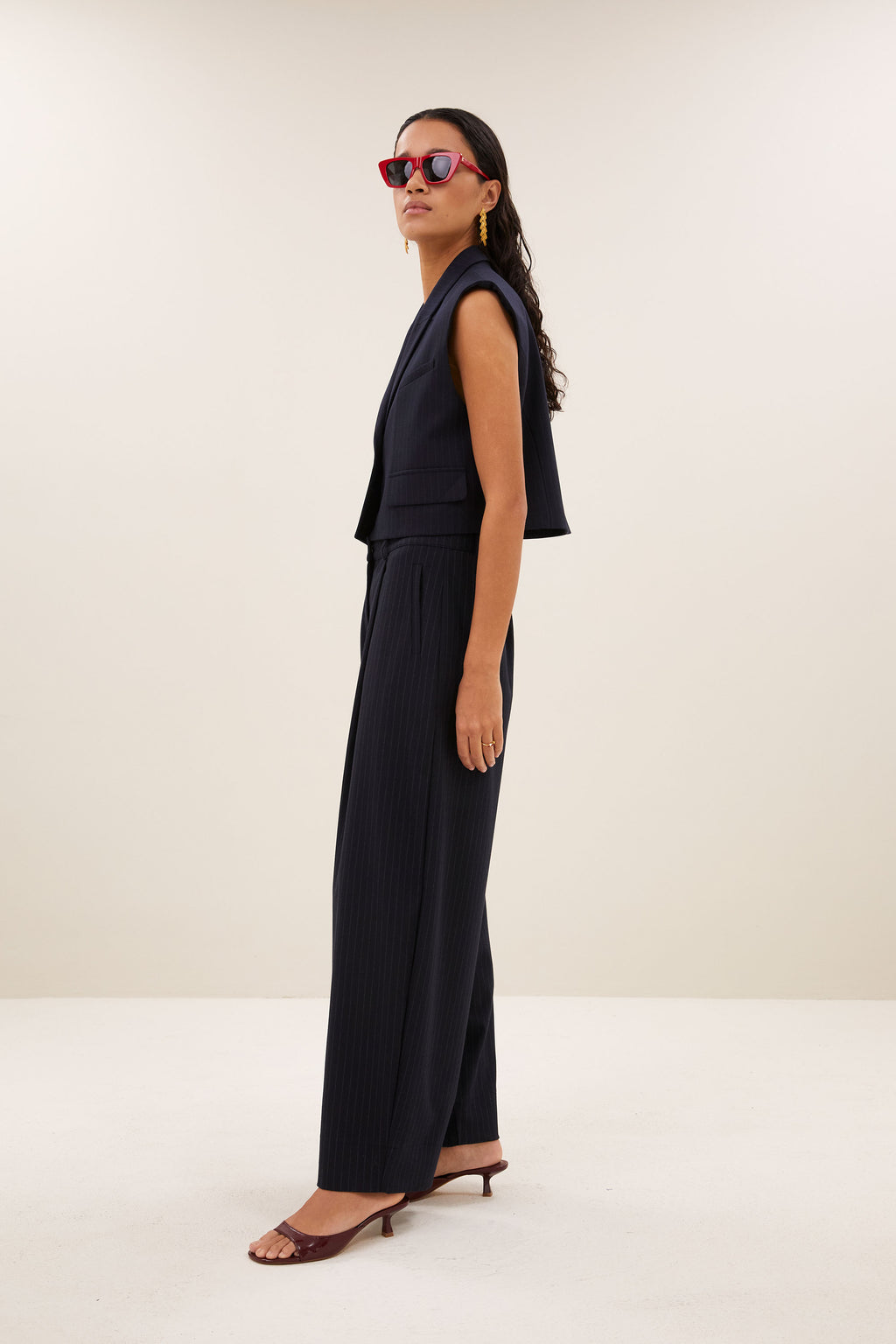 Frida pinstripe pants - Midnight
