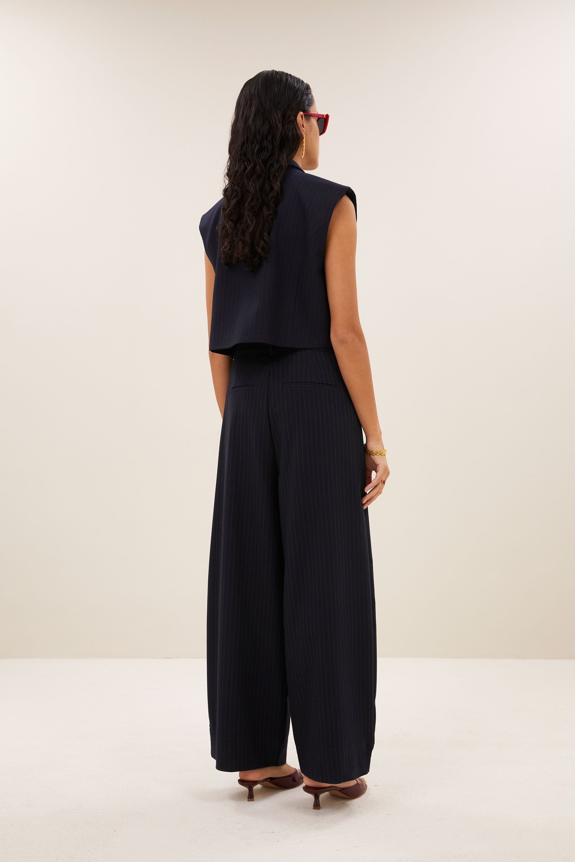 Frida pinstripe pants - Midnight