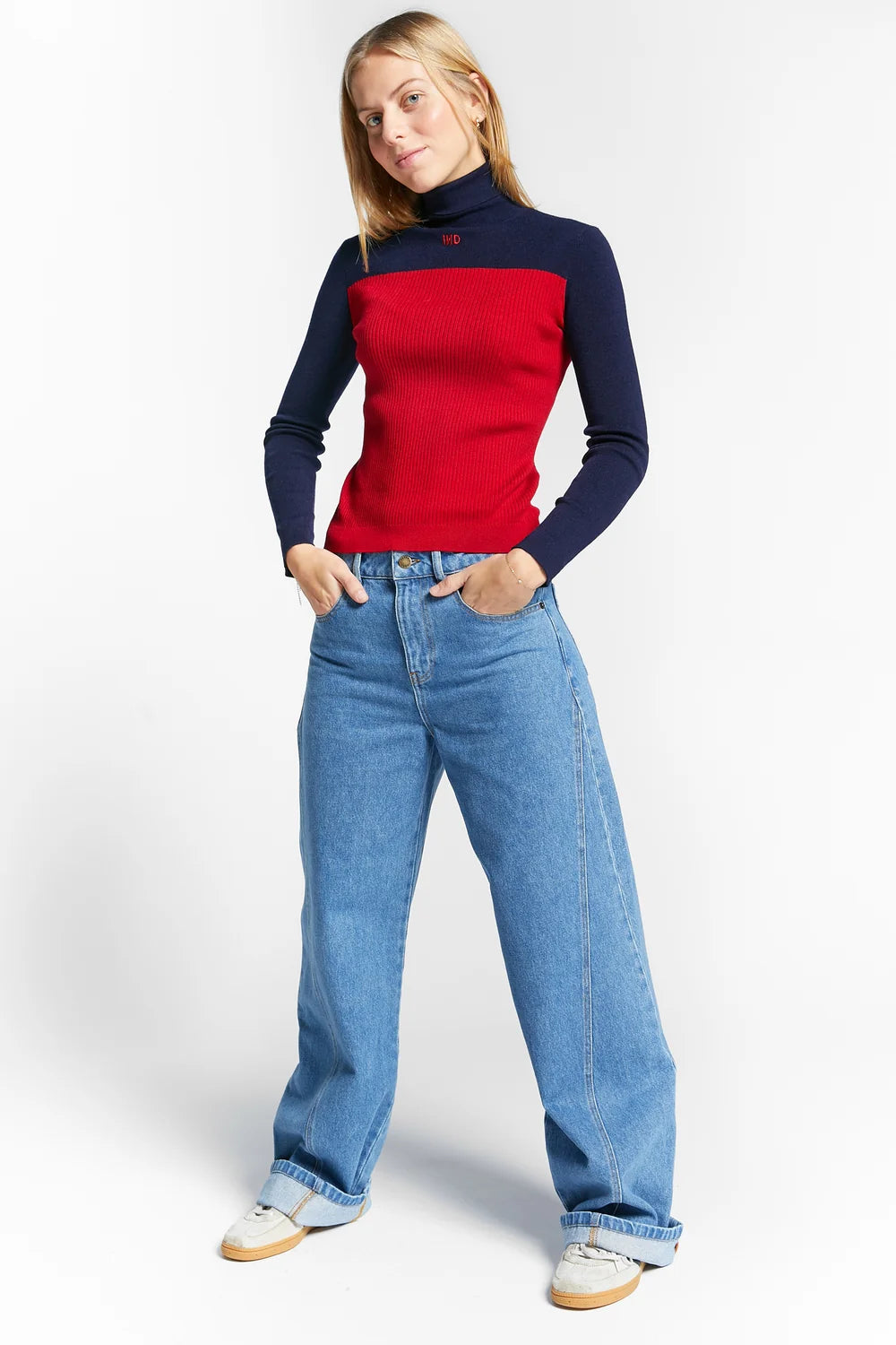 Wapiti high neck pullover - flame red