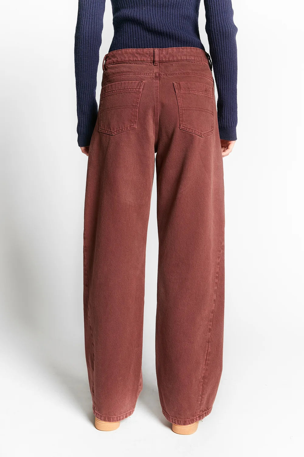 Wildlife denim baggy pants - Terracotta