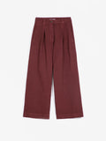 Pleated twill wide-leg pants
