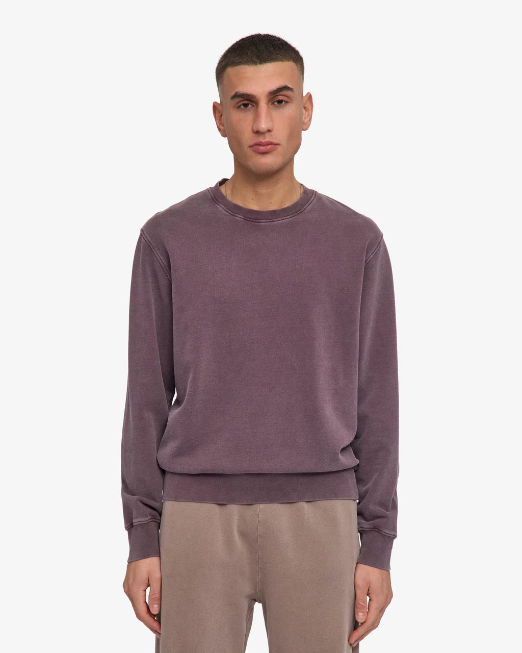 Organic oversized crew - Faded grape