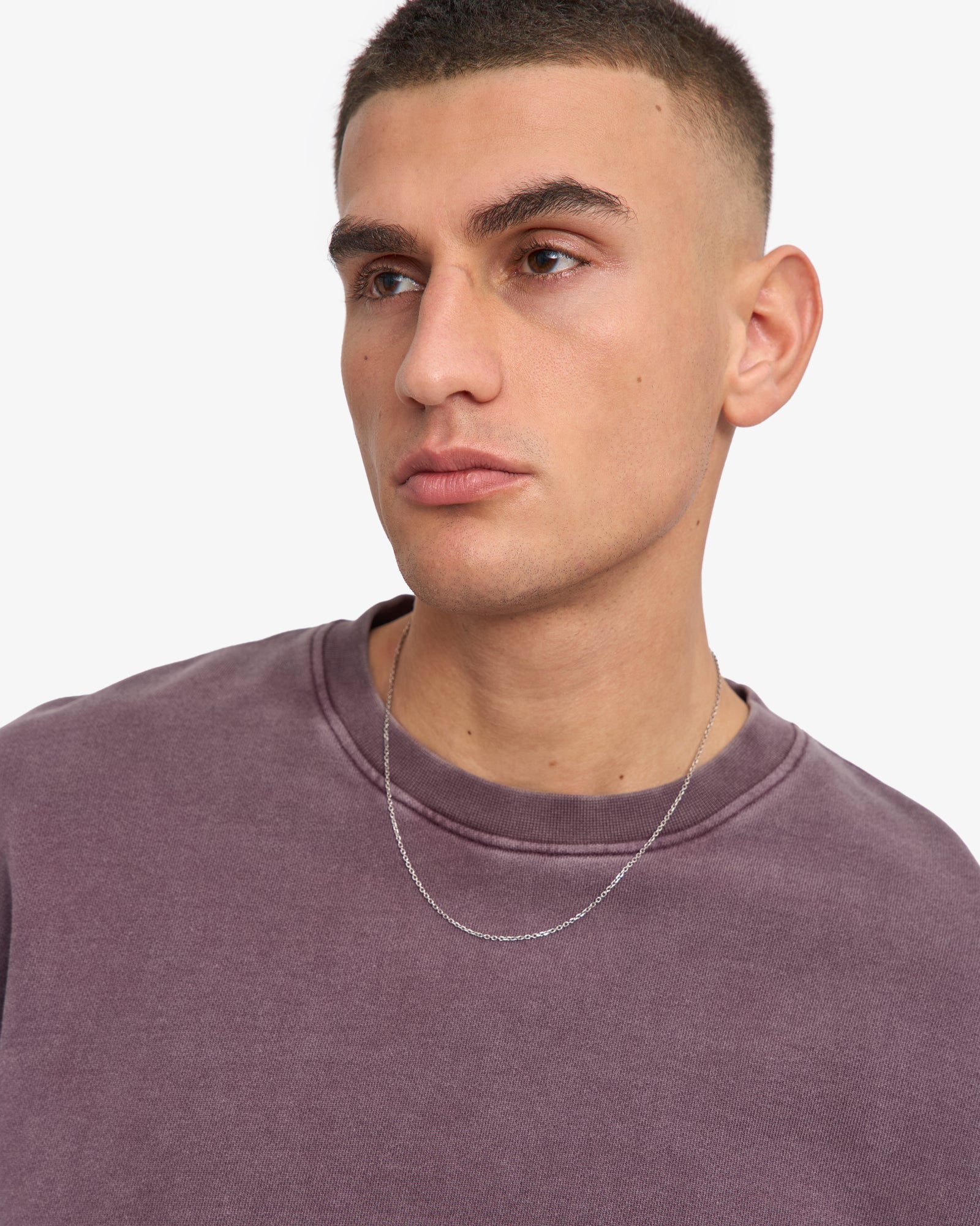 Organic oversized crew - Faded grape