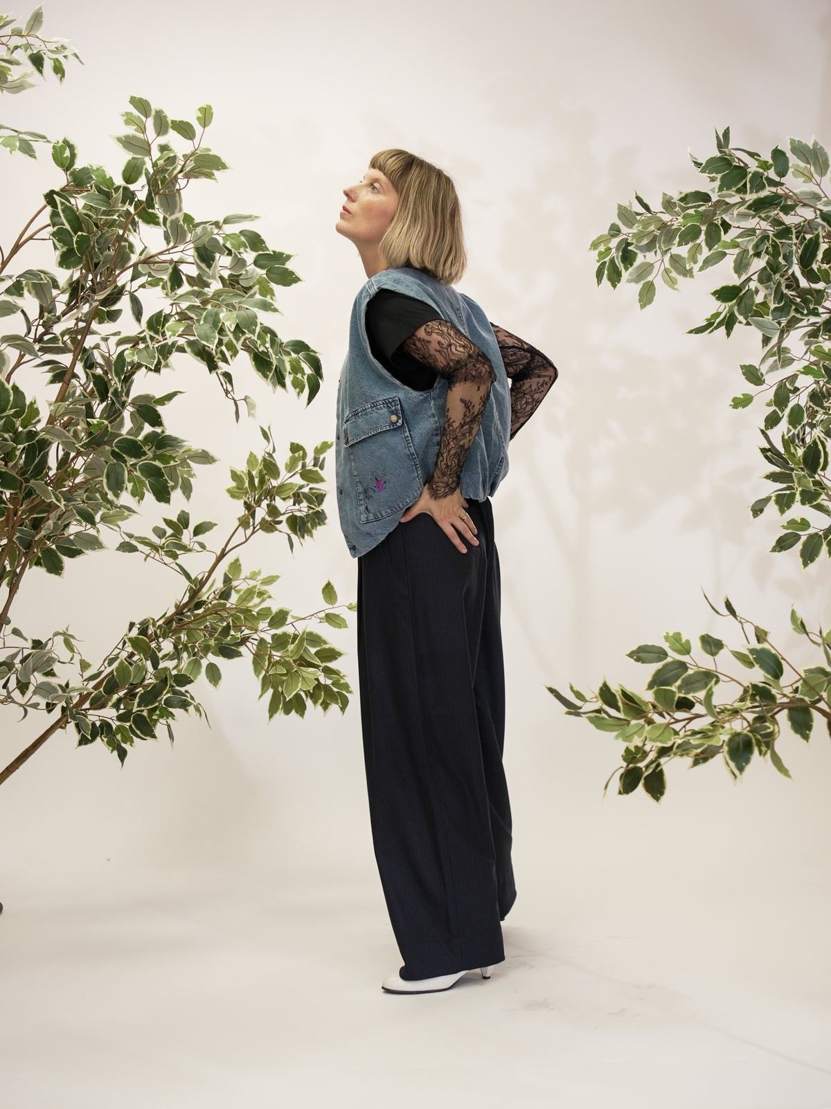 Frida pinstripe pants - Midnight