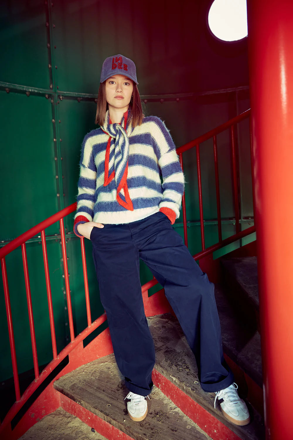 Willow pullover w/ stripes
