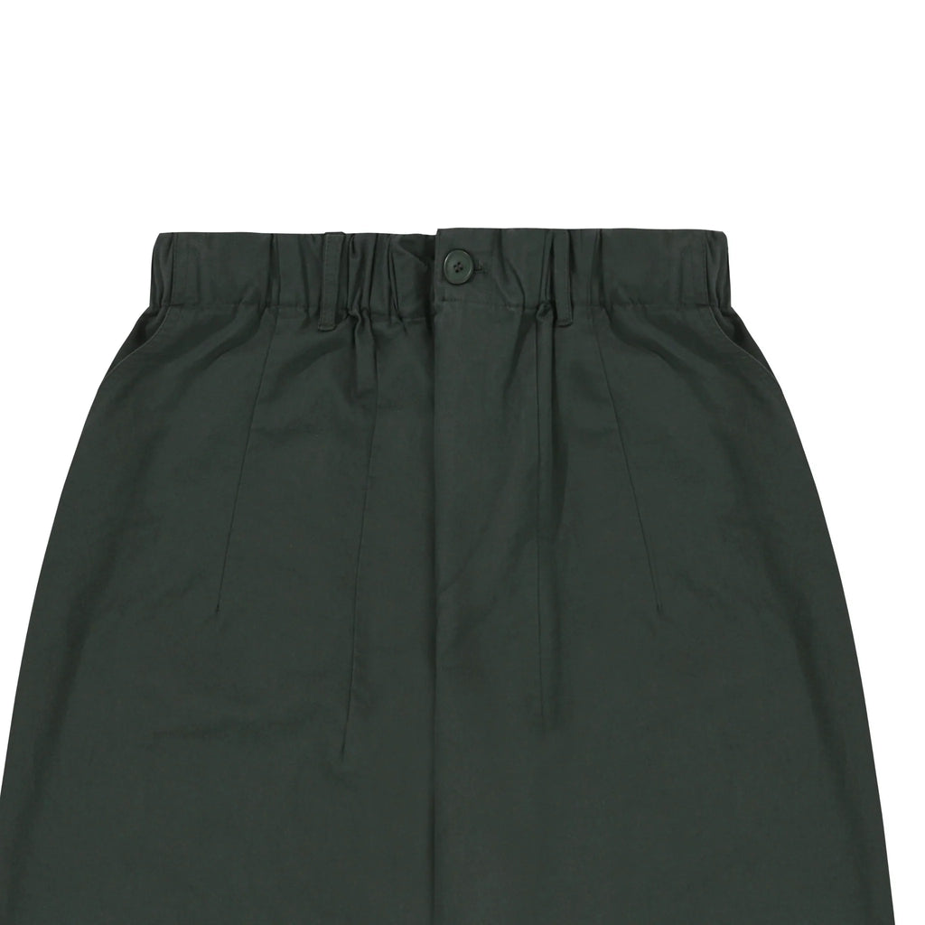Pintuck wide chino pants dark green - one size