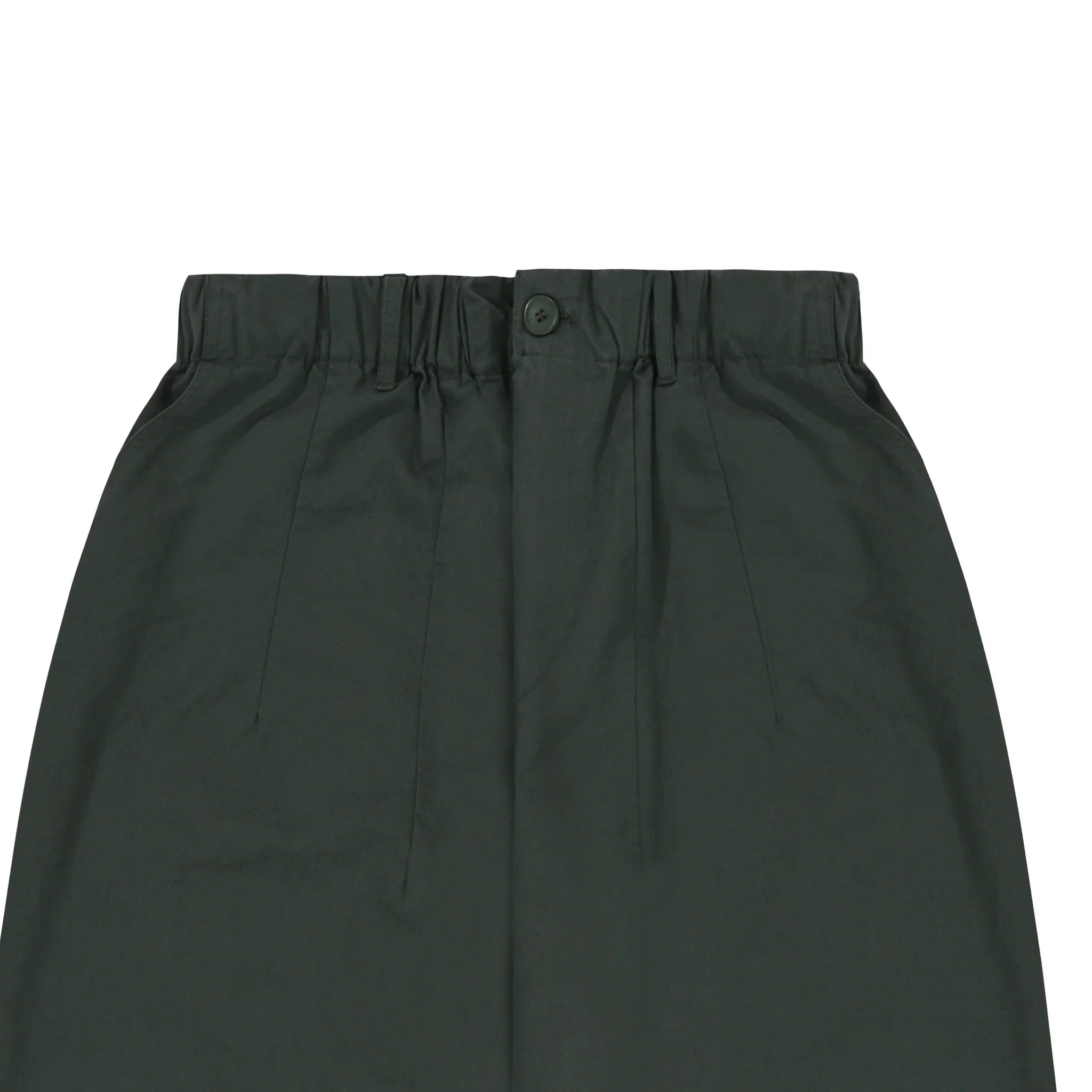 Pintuck wide chino pants dark green - one size
