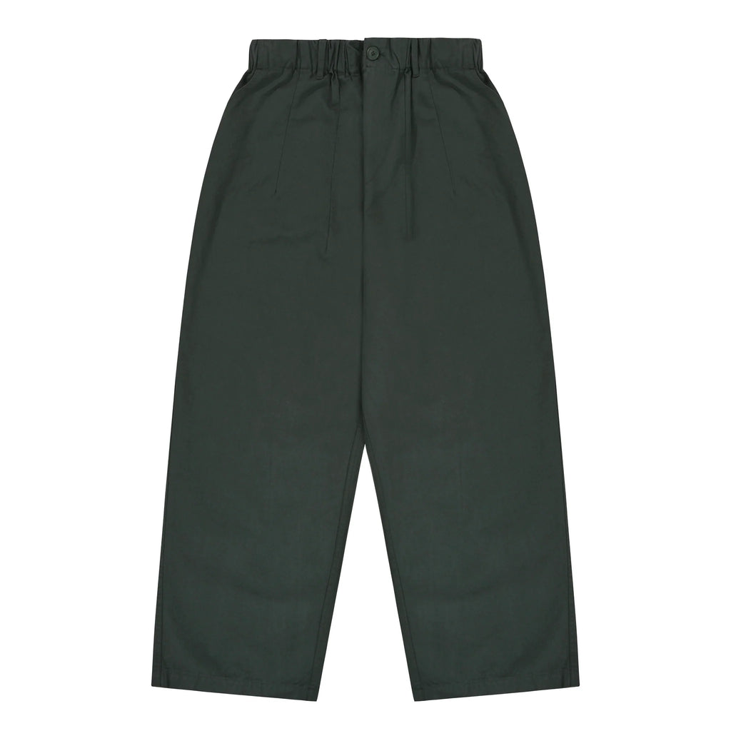 Pintuck wide chino pants dark green - one size