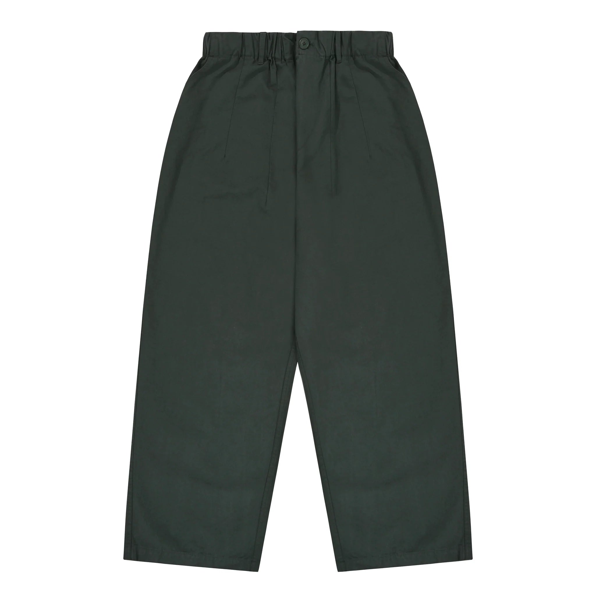 Pintuck wide chino pants dark green - one size
