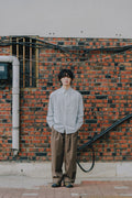 Two tuck wide pants brown - one size