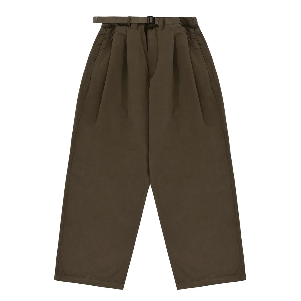 Two tuck wide pants brown - one size