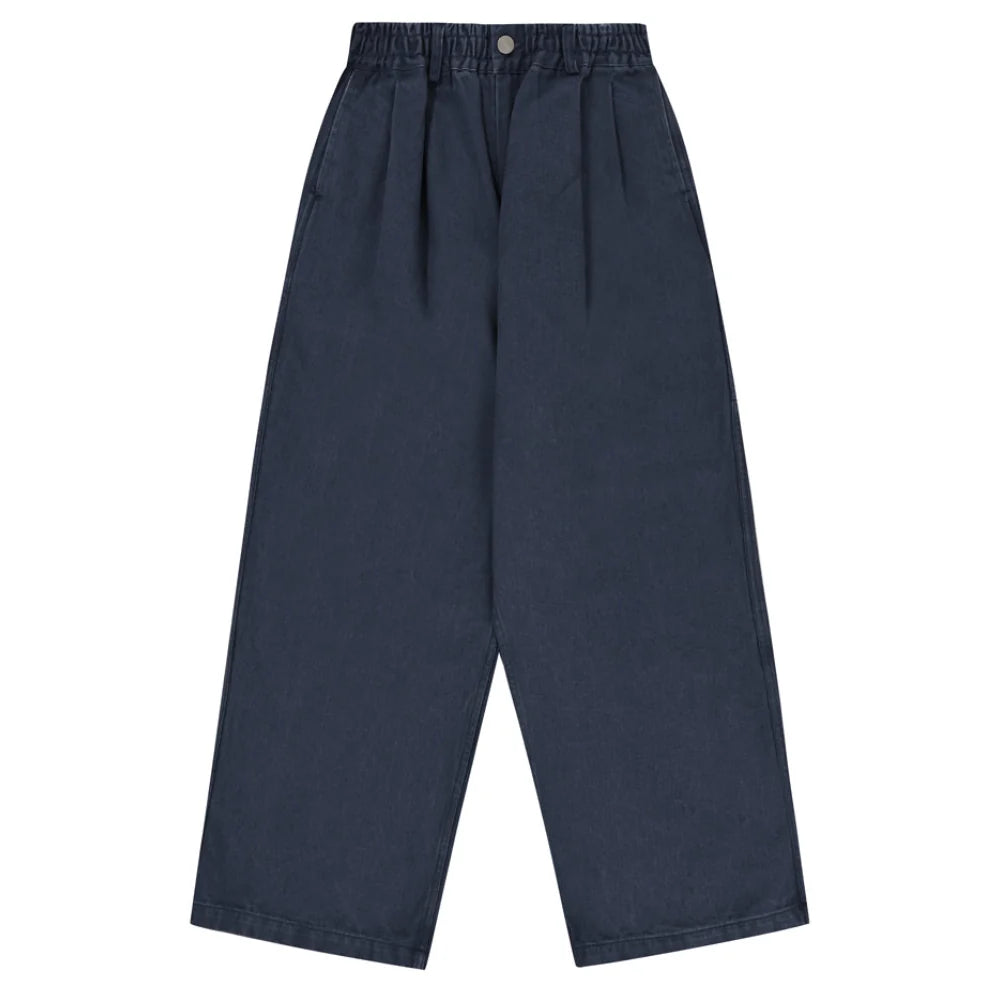 Two tuck wide kation pants washed denim - one size
