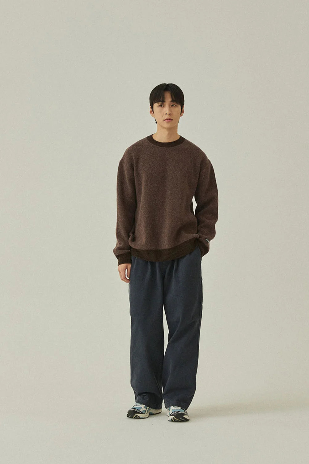 Two tuck wide kation pants dark gray - one size