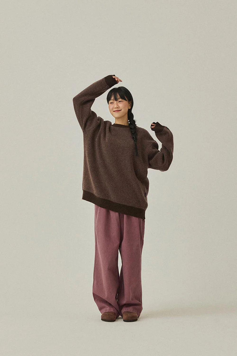 Two tuck wide kation pants purple - one size