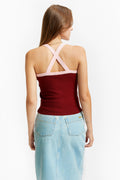 VINTAGE – Knitted Top with Contrast