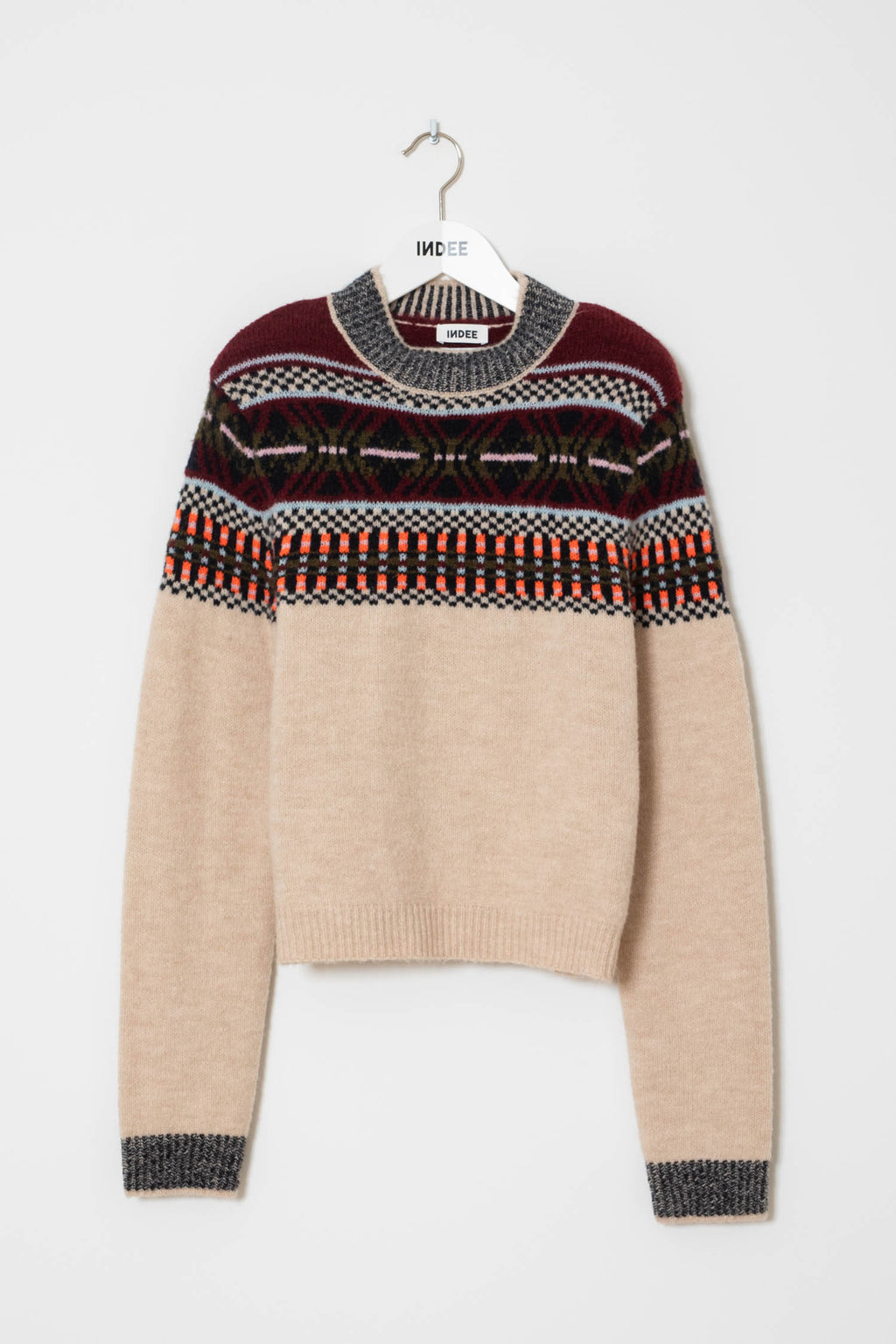 Western jacquard pattern pullover