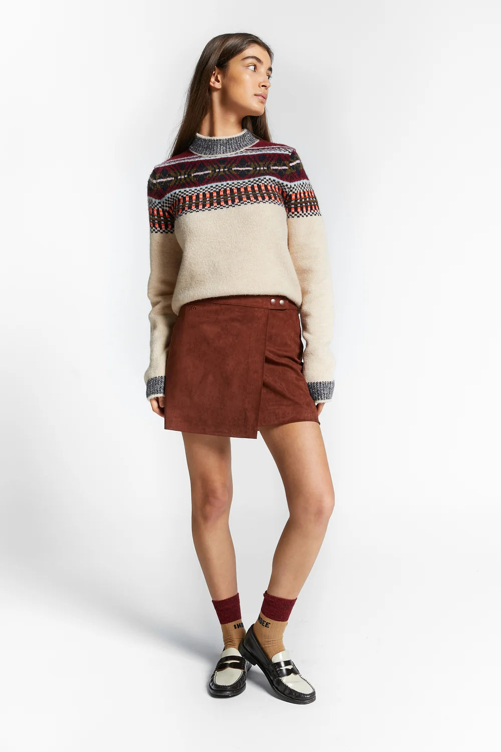 Western jacquard pattern pullover