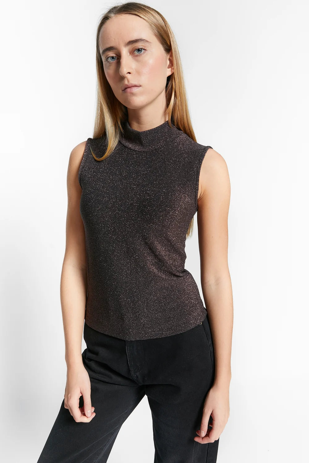 Wanna lurex top - Coffee