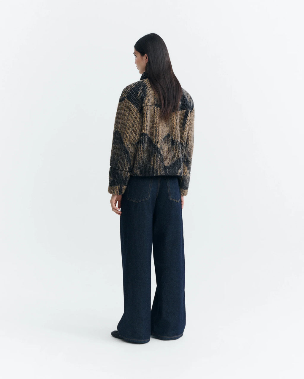Kendra camel lotus jacquard jacket