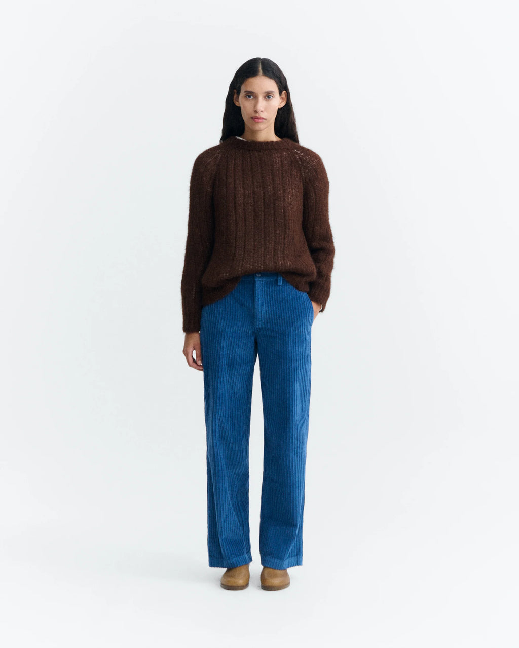 Delft blue corduroy serena pants
