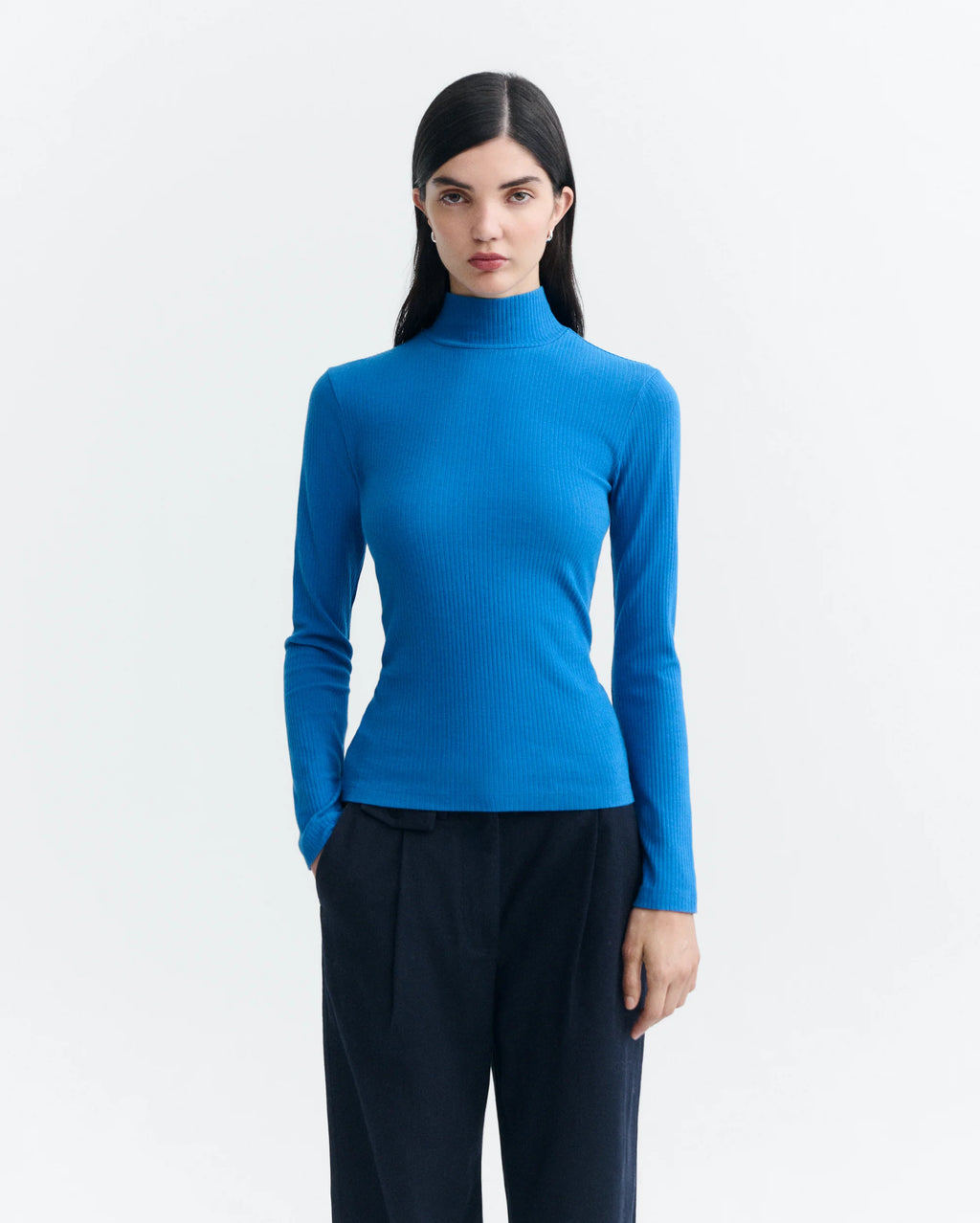 Delft blue Aine rib top