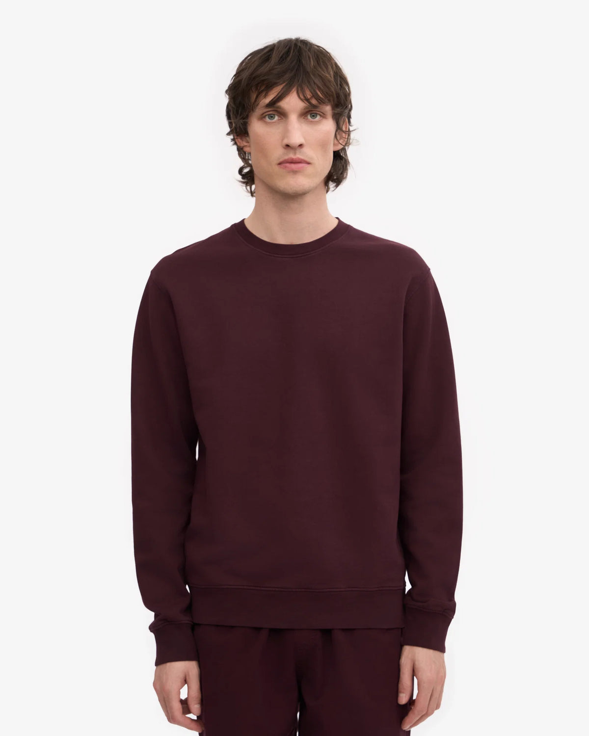 Oversized organic LS T-shirt - Oxblood red