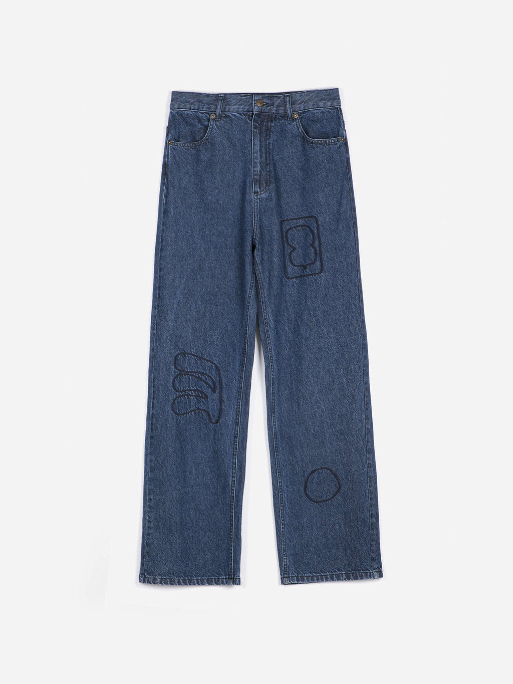 Embroidery washed jeans
