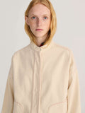 Vibrant flower ecru twill jacket