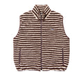 Stripe fleece zipper vest - one size