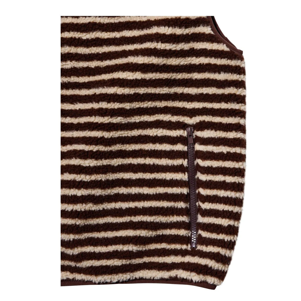 Stripe fleece zipper vest - one size