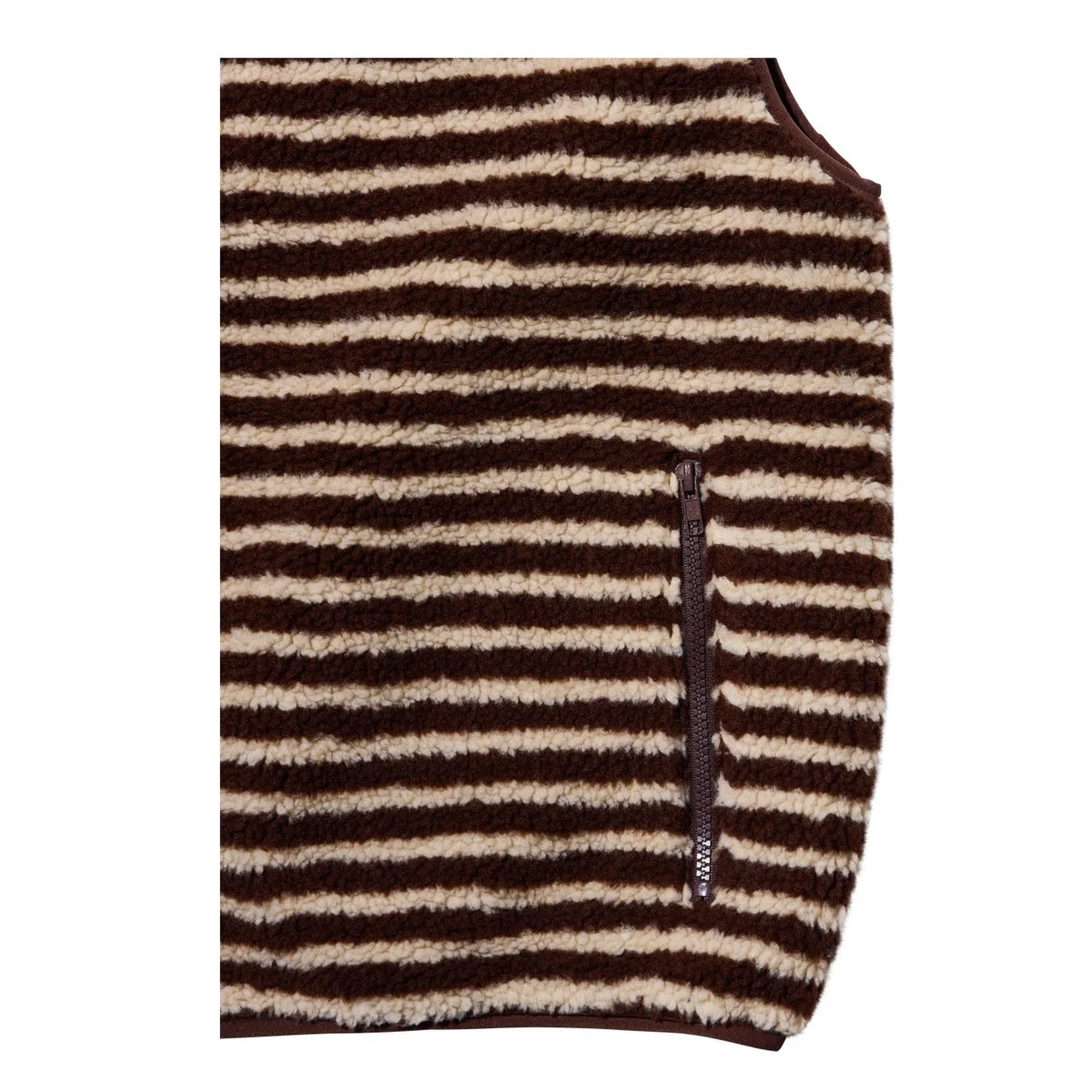 Stripe fleece zipper vest - one size